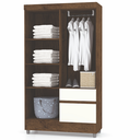 Ver imagem 4 de Guarda Roupa 4 Portas 2 Gavetas Ideal Imbuia-champanhe Móveis Vila Rica