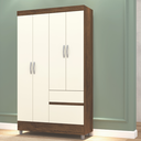 Ver imagem 2 de Guarda Roupa 4 Portas 2 Gavetas Ideal Imbuia-champanhe Móveis Vila Rica