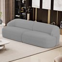 Ver imagem 2 de Sofá 3 Lugares Curvo Orgânico para Sala Living 250cm Barolo L06 Linho Cinza Escuro - Lyam Decor