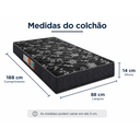 Ver imagem 3 de Colchão Solteiro Espuma D28 Firme Verona 88x188x14 Antialérgico - Preto