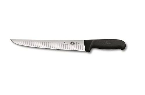 Faca profissional 38cm açougueiro lâmina 25cm sulcos Swiss Classic Victorinox 5.5523.25 - Inox/Preto - 2