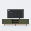 Ver mais imagens de Rack com Painel Ripado para TV até 75 Polegadas 216CMX220CM Fortaleza Off White Matte / Hortelã