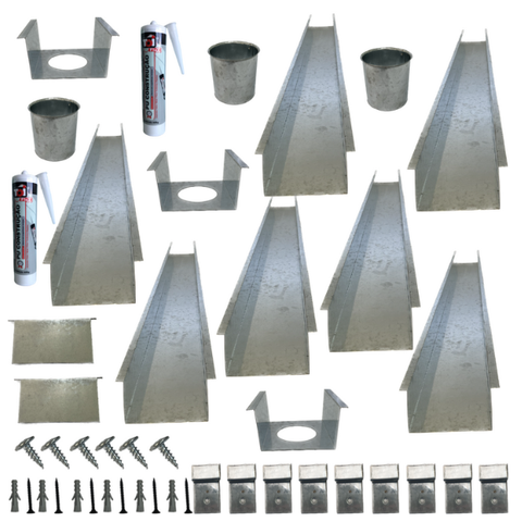 Kit Calha Telhado Cocho Divisa Platibanda 13 Mts Galvanizada Galvocalhas Calha Galvanizada Saída Red