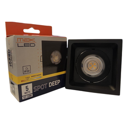 Spot Led Deep 5w 3000k Quadrado Preto Embutir - Áreas Internas - 2