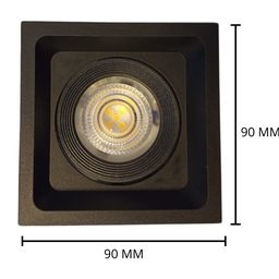 Spot Led Deep 5w 3000k Quadrado Preto Embutir - Áreas Internas - 3