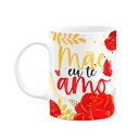 Ver imagem 1 de Caneca Floral Mães - Mãe Eu Te Amo! - Branca