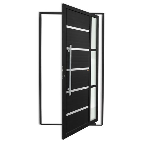 Porta Pivotante Alumínio Lambril Miraggio c/Puxador e.Preto 100 Brimak