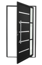 Ver imagem 1 de Porta Pivotante Alumínio Lambril Miraggio c/Puxador e.Preto 100 Brimak