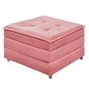 Ver imagem 5 de Puff Banqueta Dobrável com Rodízios que Vira Cama Solteiro para Sala Quarto Escritório