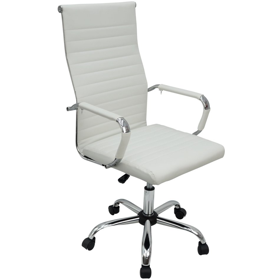 Cadeira Eames Esteirinha Presidente Escritório Boston Eames Alta - Branca Branco - 1