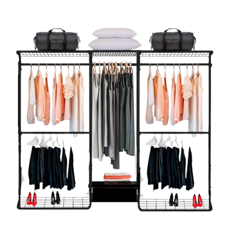Closet Aramado - Linear Clr 371 com Gaveta - 2,50m - Preto
