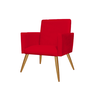 Poltrona Decorativa Direto da Fabrica Recepção Sala de Estar Nina Tecido Suede Taclas Decor:Vermelho - 1