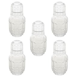 5 Garrafas Moringa de Vidro 500ml com Copo Tampa 145ml Lyor Faces para Bares Restaurantes - 1