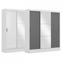 Ver imagem 5 de Guarda-roupa Casal 3 Portas de Correr 100% Mdf Emp com Espelho Branco - Pnr Móveis
