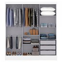 Ver imagem 3 de Guarda-roupa Casal 3 Portas de Correr 100% Mdf Emp com Espelho Branco - Pnr Móveis
