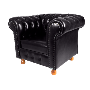 1 Poltrona Chesterfield Capitone Luiz Xv - Corano Preto / Recepção, Sala, Móveis, Decoração, Consult