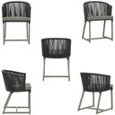 Ver imagem 5 de 4 Cadeiras de Jantar Área Noronha em Alumínio com Pintura Fendi Corda Náutica E8 Trama Original