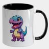Caneca Branca com Interna Preta Y3 Dino Trex Roxo Neon - 1