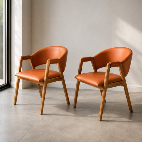Kit 2 Poltronas Jantar Design Atemporal Confortáveis & Ergõnomicas