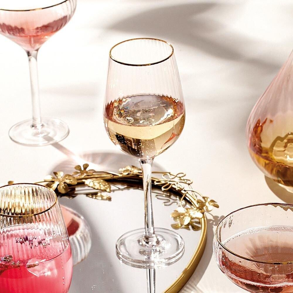 Taça para Vinho Canelada Rosa 380ml - A\CASA - 2