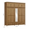 Conjunto Quarto: Guarda-roupa 10 Portas, Escrivaninha 3 Gavetas Topázio Freijó Madeira Pinus - Fines - 2