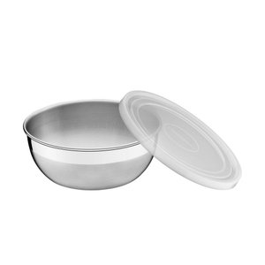 Pote Redondo Tramontina Freezinox em Aço Inox com Tampa Plástica 9 Cm 0,3 L