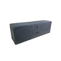 RECAMIER PUFF BAÚ SAPATEIRA COM GAVETA 1,38 CM PARA CAMA BOX PADRÃO - CINZA ESCURO CHUMBO - 4