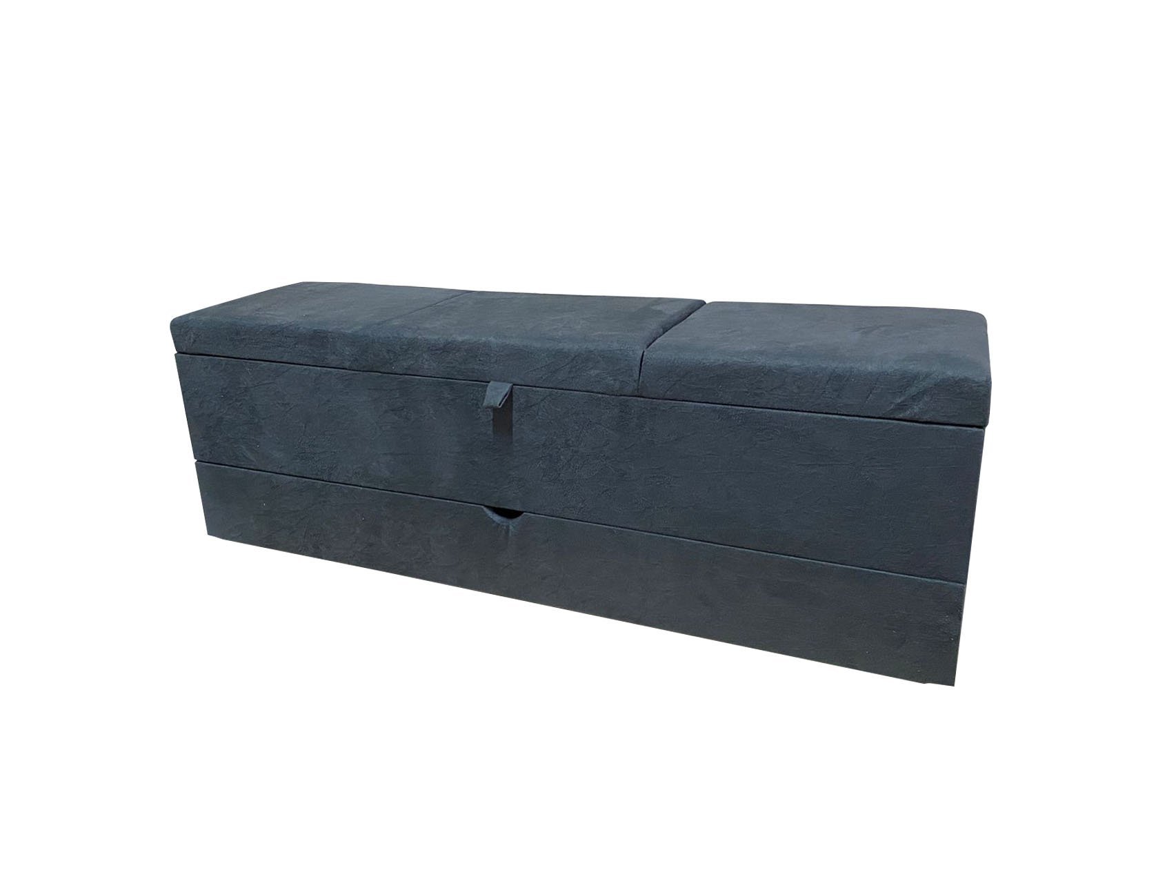 RECAMIER PUFF BAÚ SAPATEIRA COM GAVETA 1,38 CM PARA CAMA BOX PADRÃO - CINZA ESCURO CHUMBO - 3