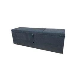 RECAMIER PUFF BAÚ SAPATEIRA COM GAVETA 1,38 CM PARA CAMA BOX PADRÃO - CINZA ESCURO CHUMBO - 3