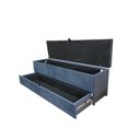 Ver imagem 2 de RECAMIER PUFF BAÚ SAPATEIRA COM GAVETA 1,38 CM PARA CAMA BOX PADRÃO - CINZA ESCURO CHUMBO