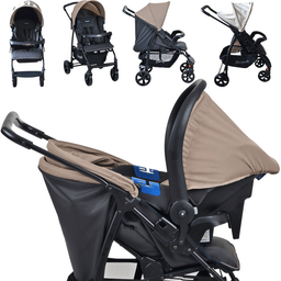 Carrinho de Bebe Bebe Conforto Moises Burigotto Ecco CZ Bege - 3