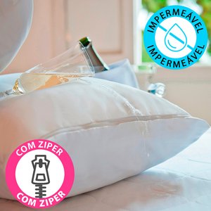 Kit 4 Capa Protetor Travesseiro Impermeável Ziper 50x70 Bf Colchões