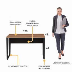 Escrivaninha Mesa de Escritório 120cm Multimóveis CR25327 - 3 Escrivaninha Mesa de Escritório 120cm Multimóveis CR25327 - 3