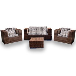 Conjunto Bora Bora - 1 Sofá 2 Lugares + 2 Poltronas + 1 Mesa de Centro - Tinharé