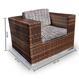 Conjunto Bora Bora - 1 Sofá 2 Lugares + 2 Poltronas + 1 Mesa de Centro - Tinharé - 3