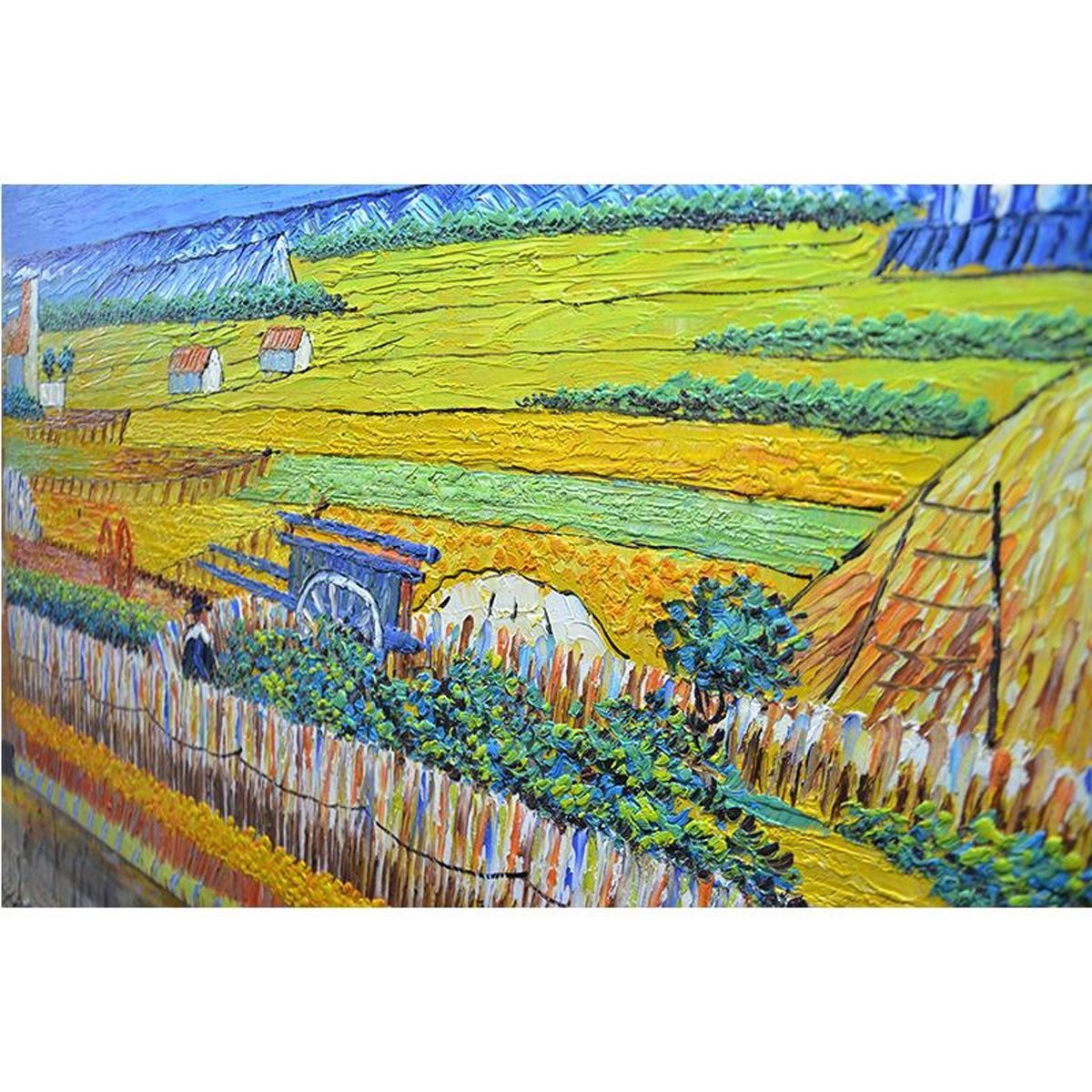 Quadro Pintura Tela ceifador campo trigo sol van gogh 5559: 100cm (A) x 150cm (L) - 4