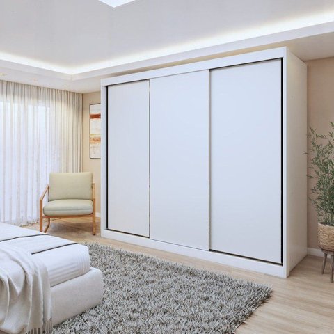 Guarda Roupa Casal 3 Portas de Correr 100% MDF
