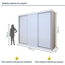 Ver imagem 3 de Guarda Roupa Casal 3 Portas de Correr 100% MDF