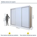 Ver imagem 3 de Guarda-roupa 3 Portas de Correr 100% MDF