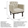 Kit Diva Recamier Juliana 160cm Lado Direito e 01 Poltrona Classic Linho Bege - Amarena Móveis - 5