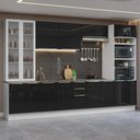 Ver imagem 1 de Armário de Cozinha Completa 340cm Branco/preto Lux Madesa 02