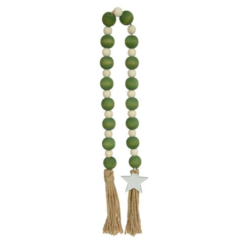 Colar Decorativo Estrela Branco e Verde 80 cm - D’Rossi Colar Estrela