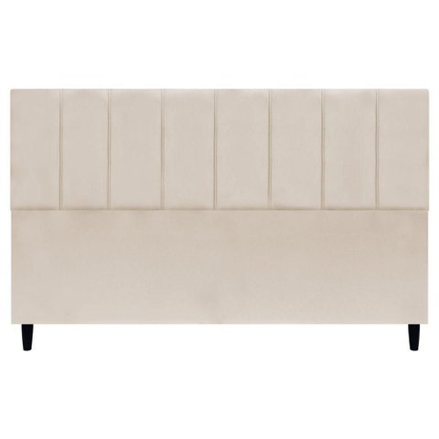 Cabeceira para Cama Box King Size 195 Cm Classic Suede Bege Suede
