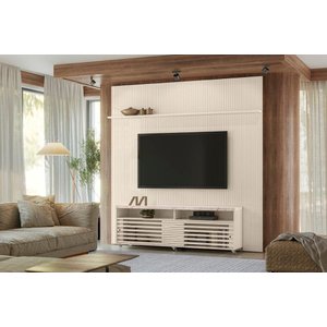 Home Frizz New Prestige para Tv de até 75 Polegadas - Calacata/off White - Madetec