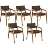 Kit 05 Cadeiras para Sala de Jantar Estar Living Giorgia B04 Suede Marrom - 1