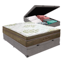 Ver imagem 1 de Cama Box Baú Casal Cinza e Colchão Gold Ultragel Molas Ensacadas Ortobom