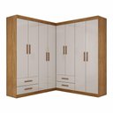 Ver imagem 3 de Closet Casal Duplo Lu 8 Portas 4 Gavetas Cinamomo com Off White
