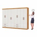 Ver imagem 4 de Closet Casal Duplo Lu 8 Portas 4 Gavetas Cinamomo com Off White