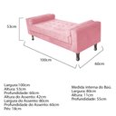 Ver imagem 5 de Recamier Baú Félix Solteiro 100 cm Suede - ADJ Decor - Rosa Bebê