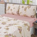 Ver imagem 1 de Jogo de Lençol Queen em Malha 100% Algodão 4 Peças - Rosê